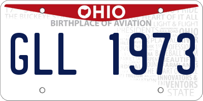 OH license plate GLL1973
