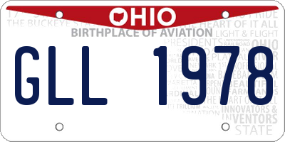 OH license plate GLL1978