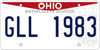 OH license plate GLL1983