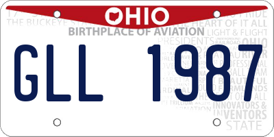 OH license plate GLL1987