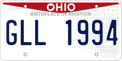 OH license plate GLL1994