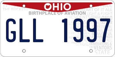 OH license plate GLL1997