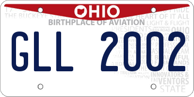 OH license plate GLL2002