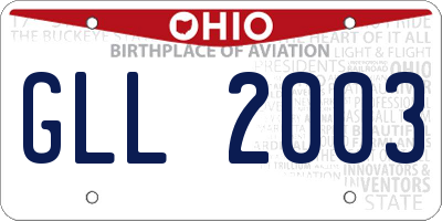 OH license plate GLL2003