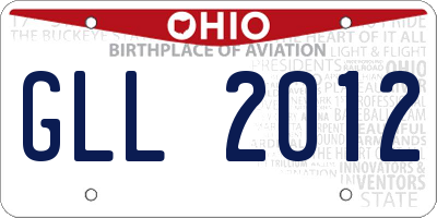 OH license plate GLL2012