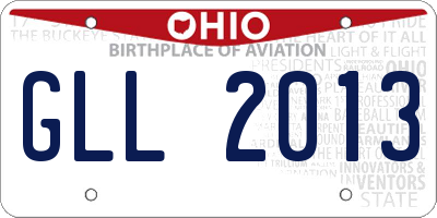 OH license plate GLL2013