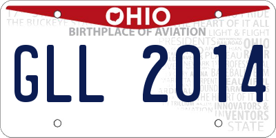 OH license plate GLL2014