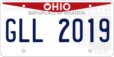 OH license plate GLL2019