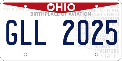 OH license plate GLL2025