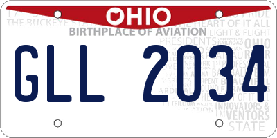 OH license plate GLL2034