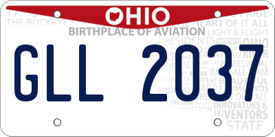 OH license plate GLL2037