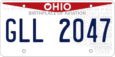 OH license plate GLL2047