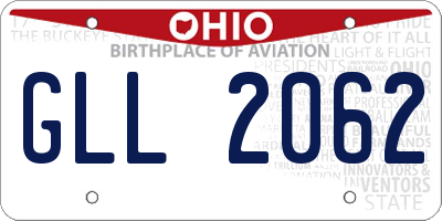 OH license plate GLL2062