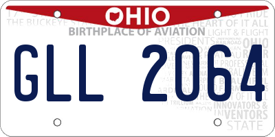 OH license plate GLL2064