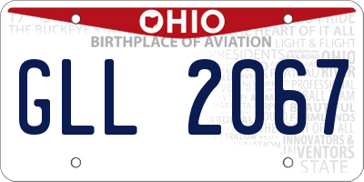 OH license plate GLL2067