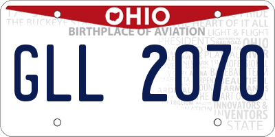 OH license plate GLL2070