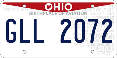 OH license plate GLL2072