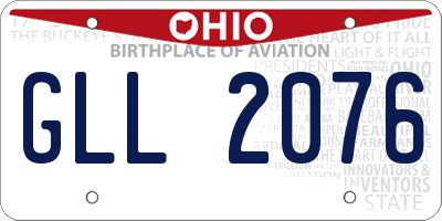 OH license plate GLL2076