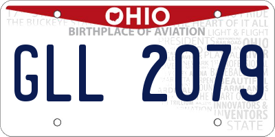 OH license plate GLL2079