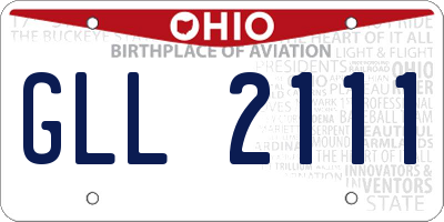 OH license plate GLL2111