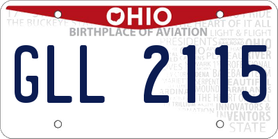 OH license plate GLL2115