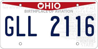 OH license plate GLL2116