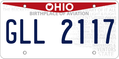 OH license plate GLL2117