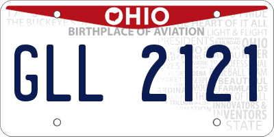OH license plate GLL2121