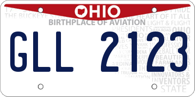 OH license plate GLL2123