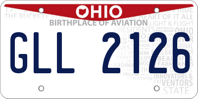 OH license plate GLL2126