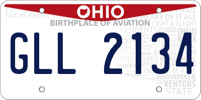 OH license plate GLL2134