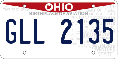 OH license plate GLL2135