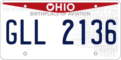 OH license plate GLL2136