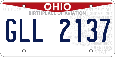 OH license plate GLL2137
