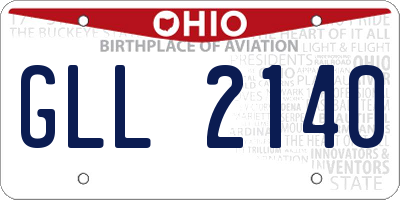 OH license plate GLL2140