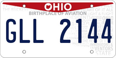 OH license plate GLL2144