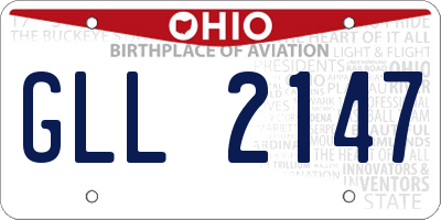 OH license plate GLL2147