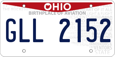 OH license plate GLL2152