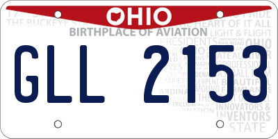 OH license plate GLL2153
