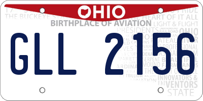 OH license plate GLL2156