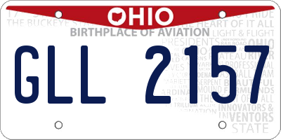 OH license plate GLL2157