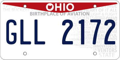 OH license plate GLL2172