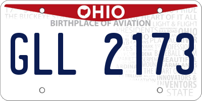 OH license plate GLL2173