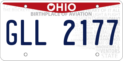 OH license plate GLL2177