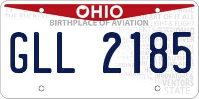 OH license plate GLL2185