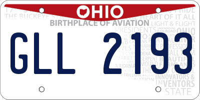 OH license plate GLL2193