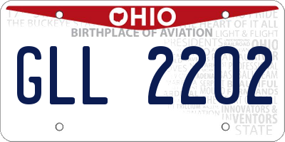 OH license plate GLL2202
