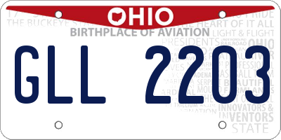 OH license plate GLL2203