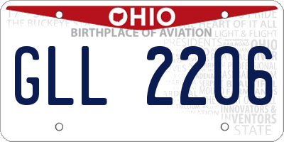 OH license plate GLL2206
