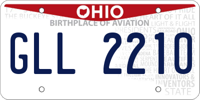 OH license plate GLL2210
